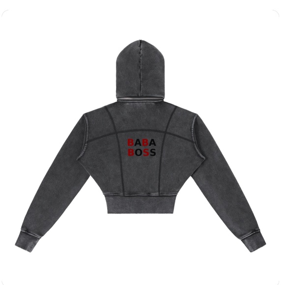 Baba Boss Vintage Washed Cropped Fleece Hoodie - Picture 6 of 6